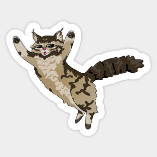Pouncing Fluffy Cat Sticker